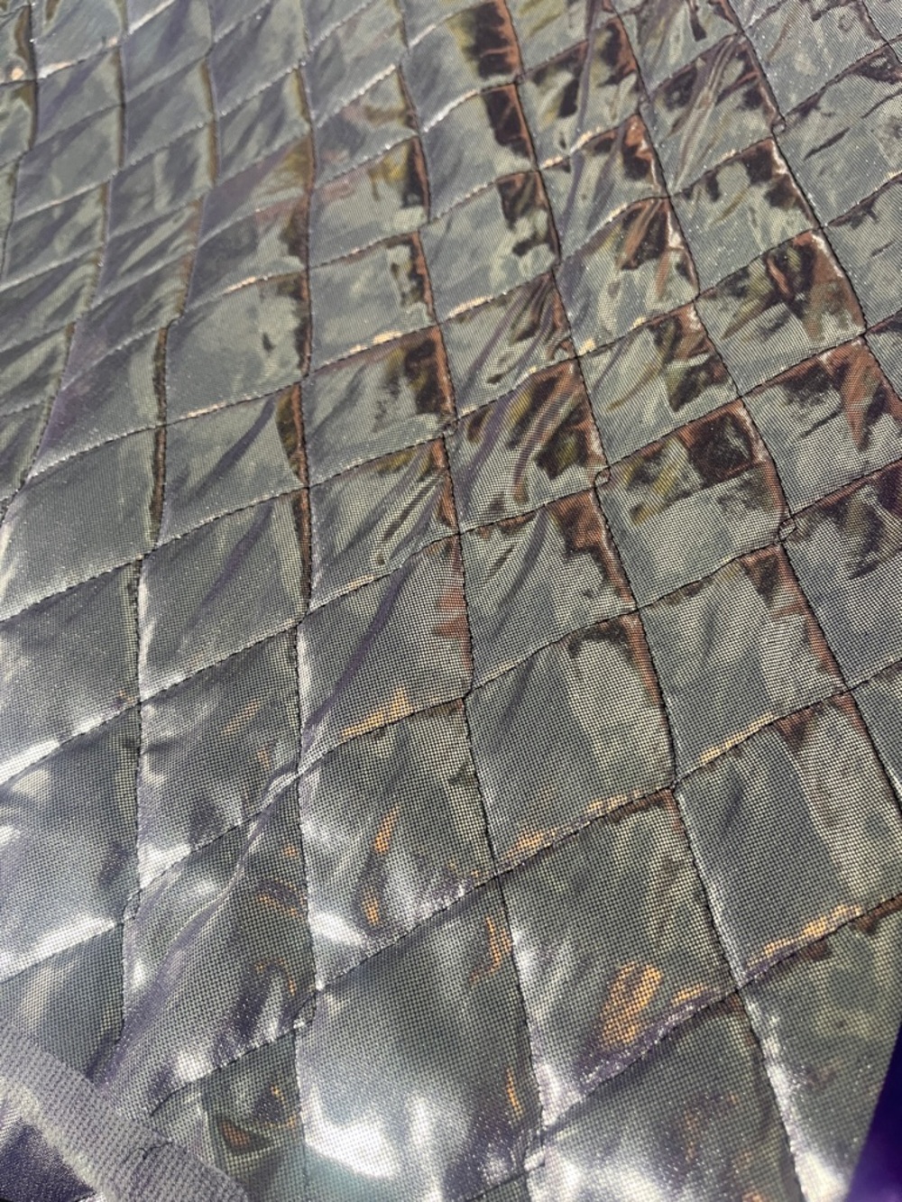 Quilted Shiny Purple Metallic fabric - Silver Sheen- 2 yards